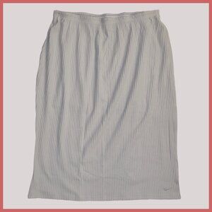 NWT Nike Sportswear Chill Knit Ribbed Slim Fit Midi Skirt FV8075 Off-White 1X